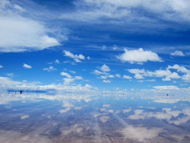 Соляное озеро Уюни в Боливии