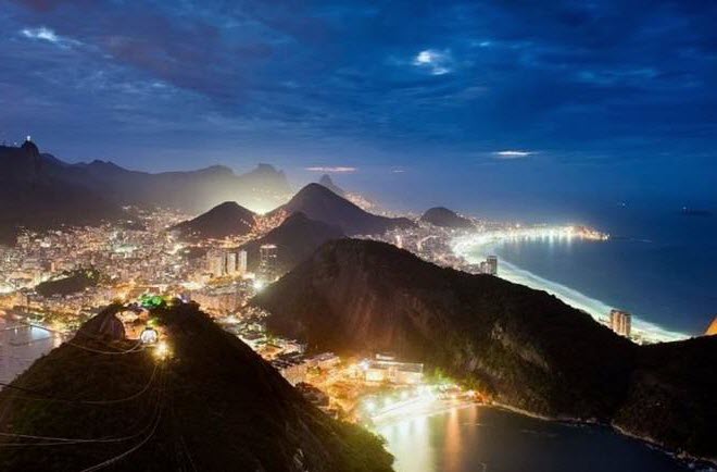 Фото ночного города Рио Де Жанейро Бразилия. (22 фото) 